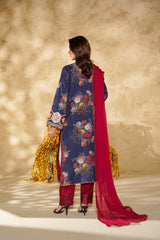 Arha Eman Stitched Winter Suit-Saaya - Dark Blue