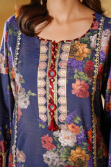 Arha Eman Stitched Winter Suit-Saaya - Dark Blue