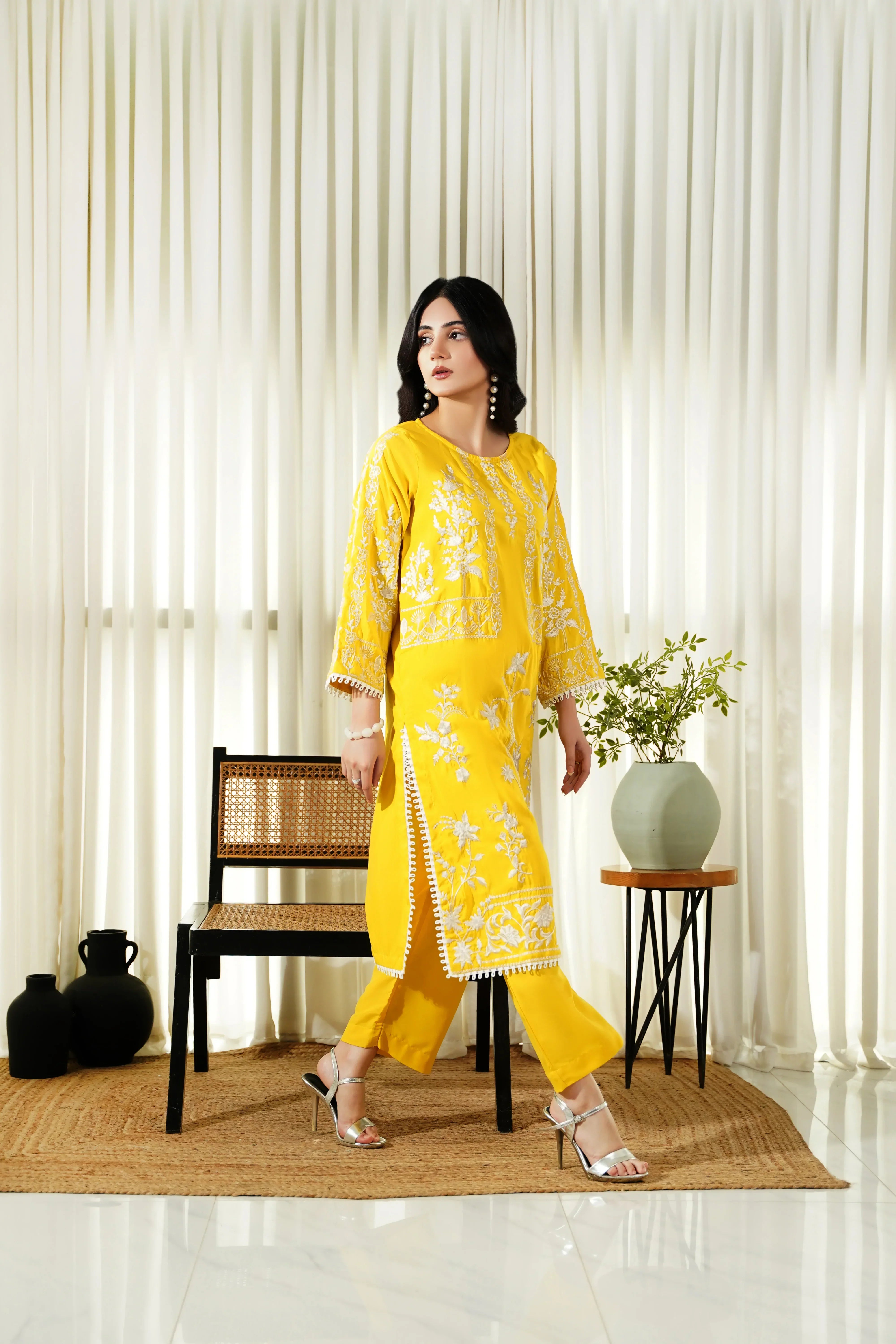 Dhaga Stitched 2 Piece Co Ords Summer Collection'2025-Honey Haze