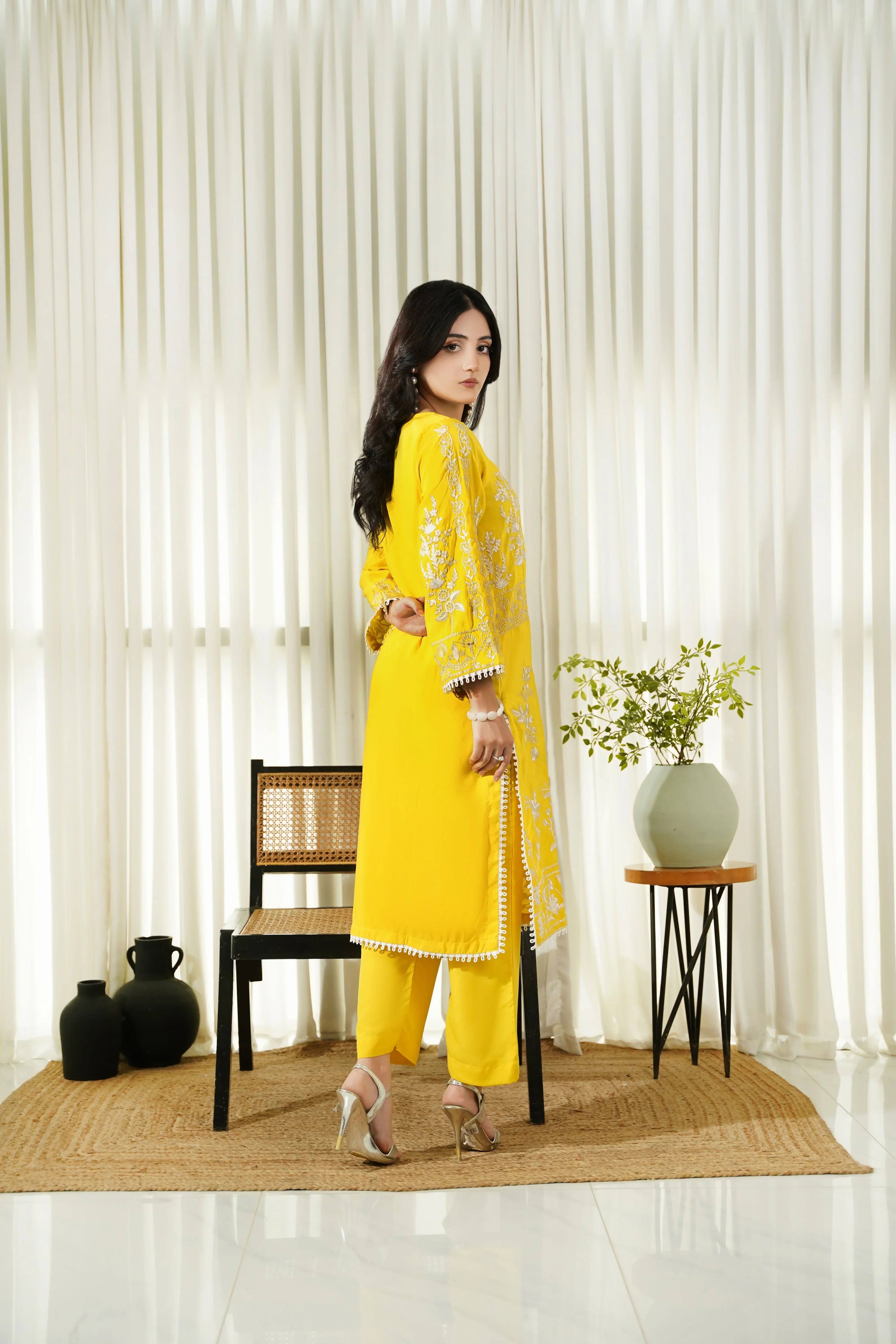 Dhaga Stitched 2 Piece Co Ords Summer Collection'2025-Honey Haze