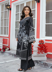 Daily Chic - Ahlam By Safa Textile Stitched 1 Piece Summer Shirt-Noir Monochrome