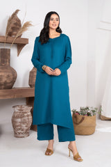Tiraz Stitched 2 Piece Winter Suit-Firuzeh