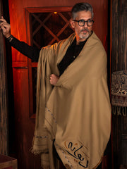 Tng By Md-Deewana Shawl | Embroidered | Camel
