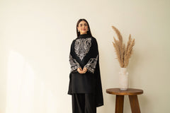 Tiraz Stitched 3 Piece Winter Suit-Siah