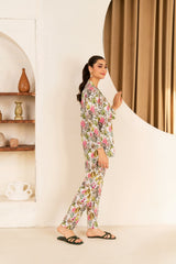 Print Play By Ahlam Stitched 2 Piece Multi Floral Co-Ord Set With Short Shirt