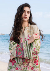 Oasis by Meerak Stitched 2 Piece Silk Lawn Kaftan-KF - 04
