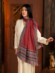 Tng By Md-Ajrak Mosaic Stole | Redish