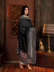 Ajrak Mosaic Odhni | Black TNG by MD