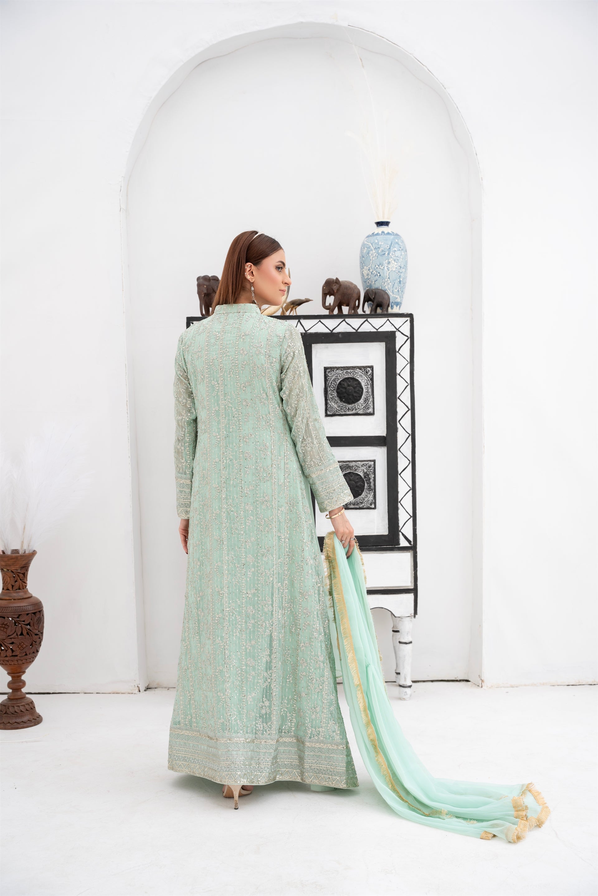 Manahils Stitched Formals Sw 04-Pastel Green
