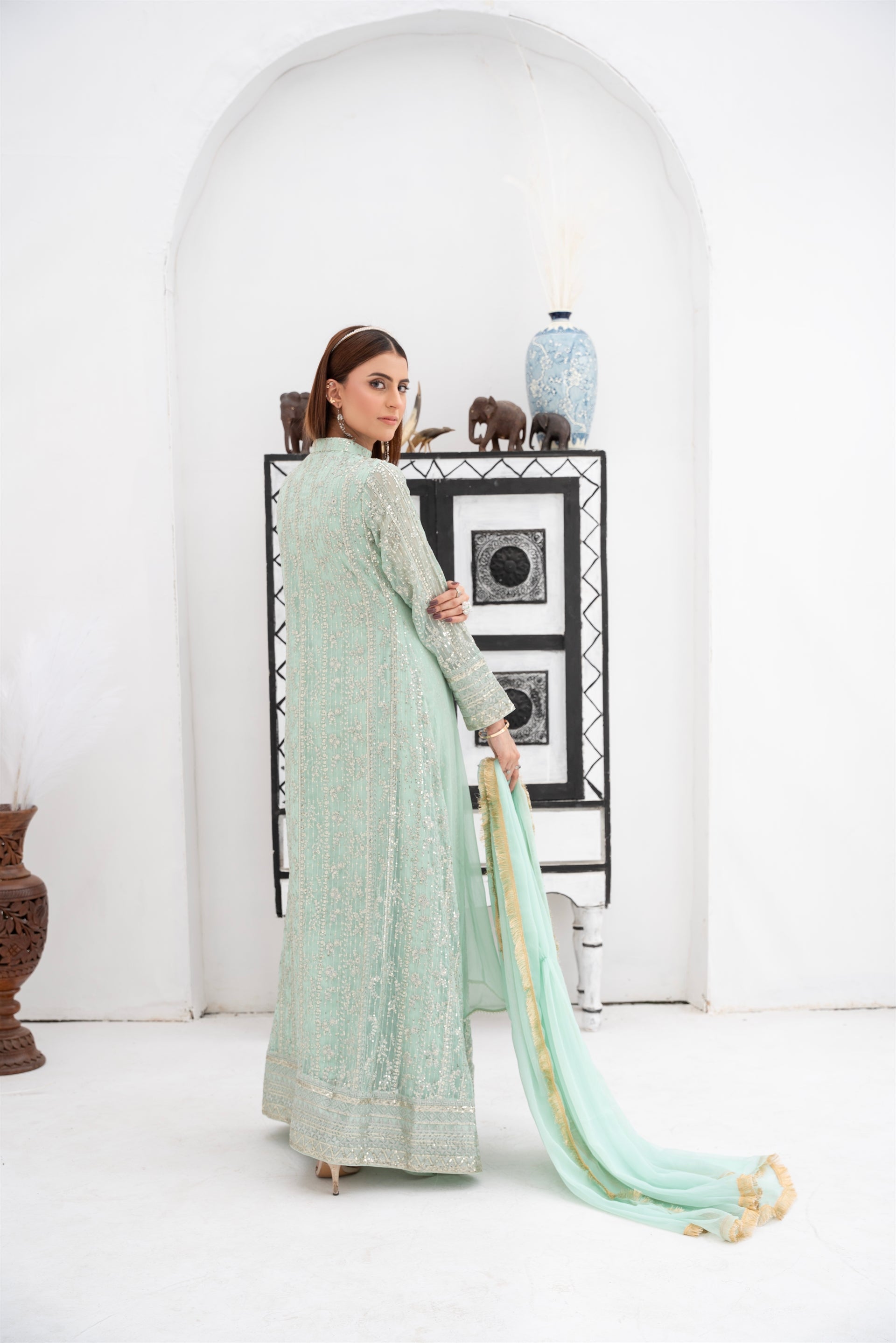 Manahils Stitched Formals Sw 04-Pastel Green