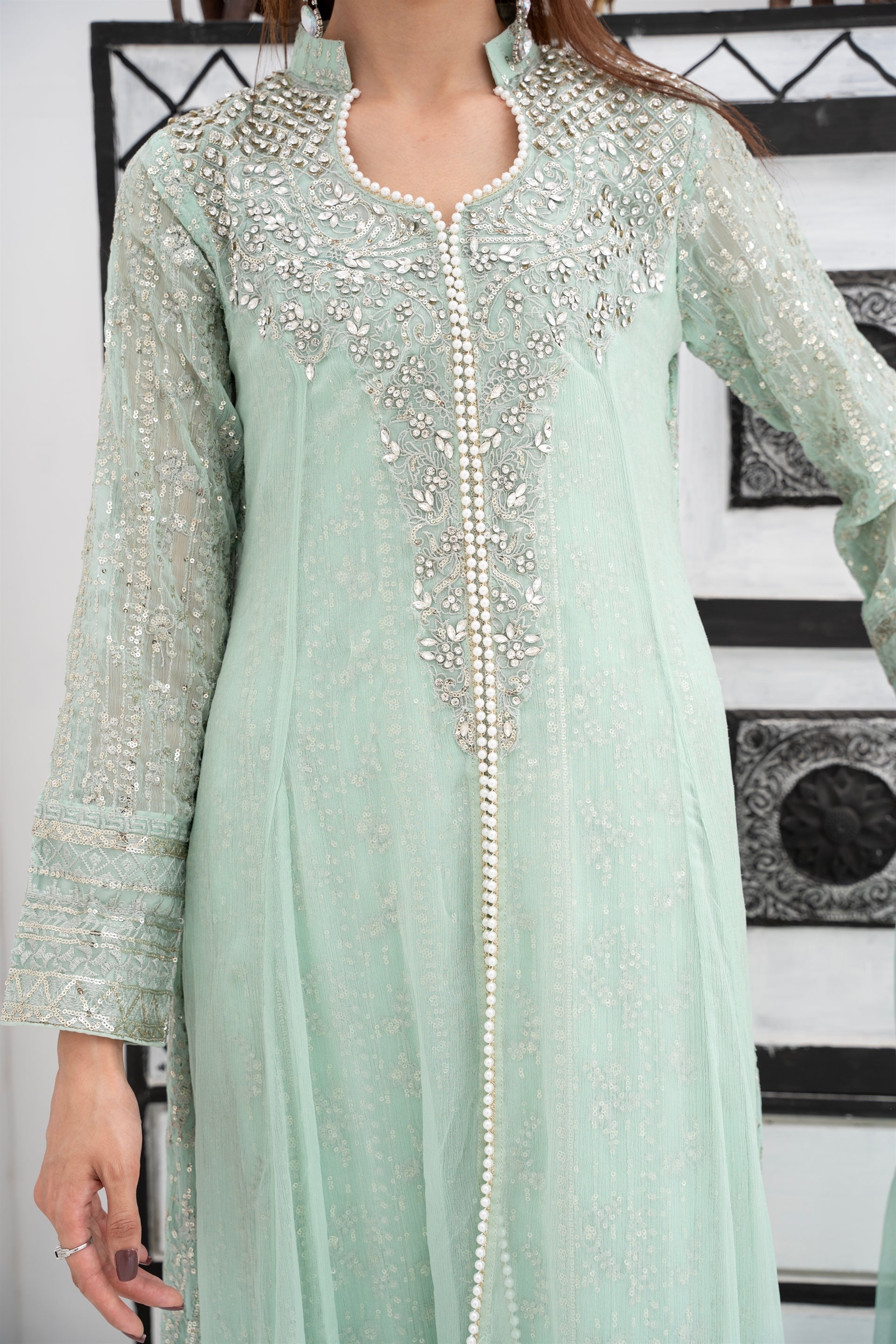 Manahils Stitched Formals Sw 04-Pastel Green