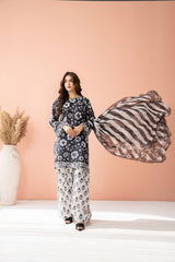 Tiraz Stitched 3 Piece Summer Suit-Raina - 3pc