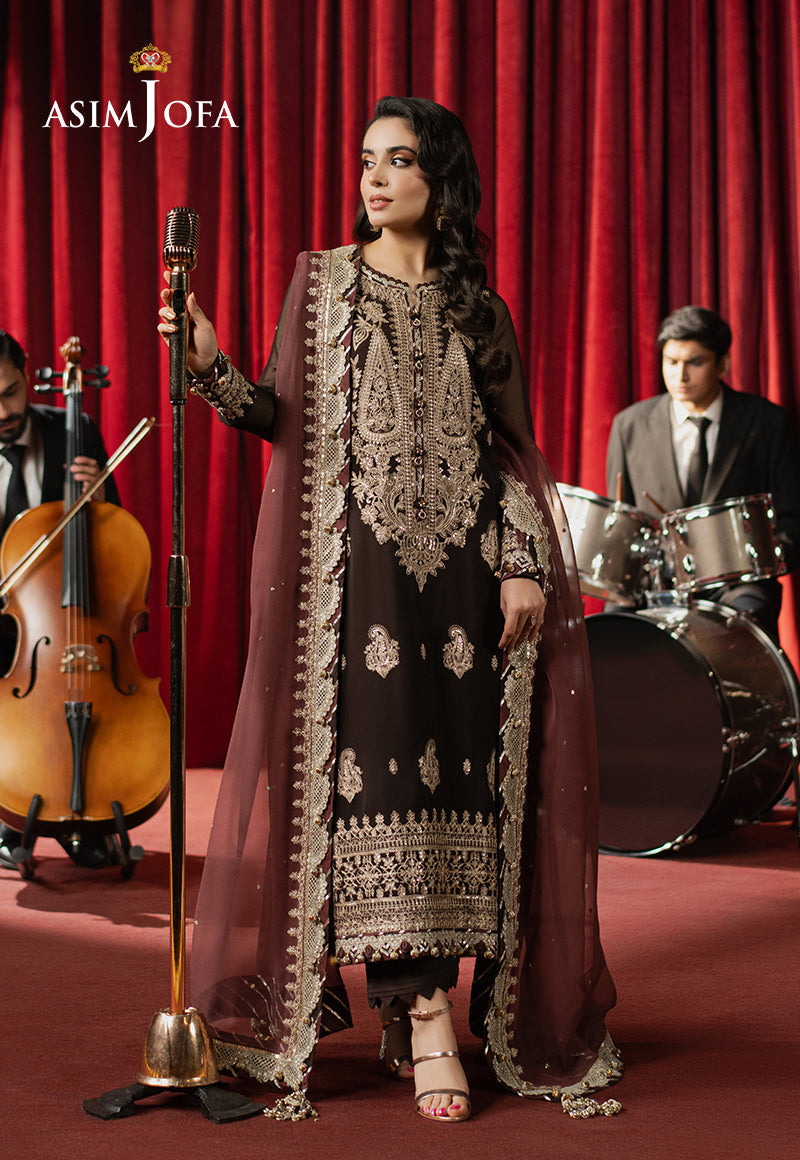 Asim Jofa Premium Festive Ajpf-02 Embroidered Chiffon 3 Pcs