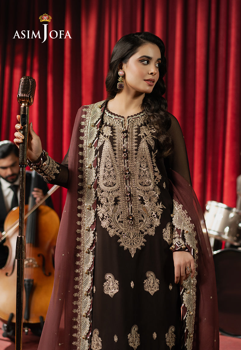 Asim Jofa Premium Festive Ajpf-02 Embroidered Chiffon 3 Pcs