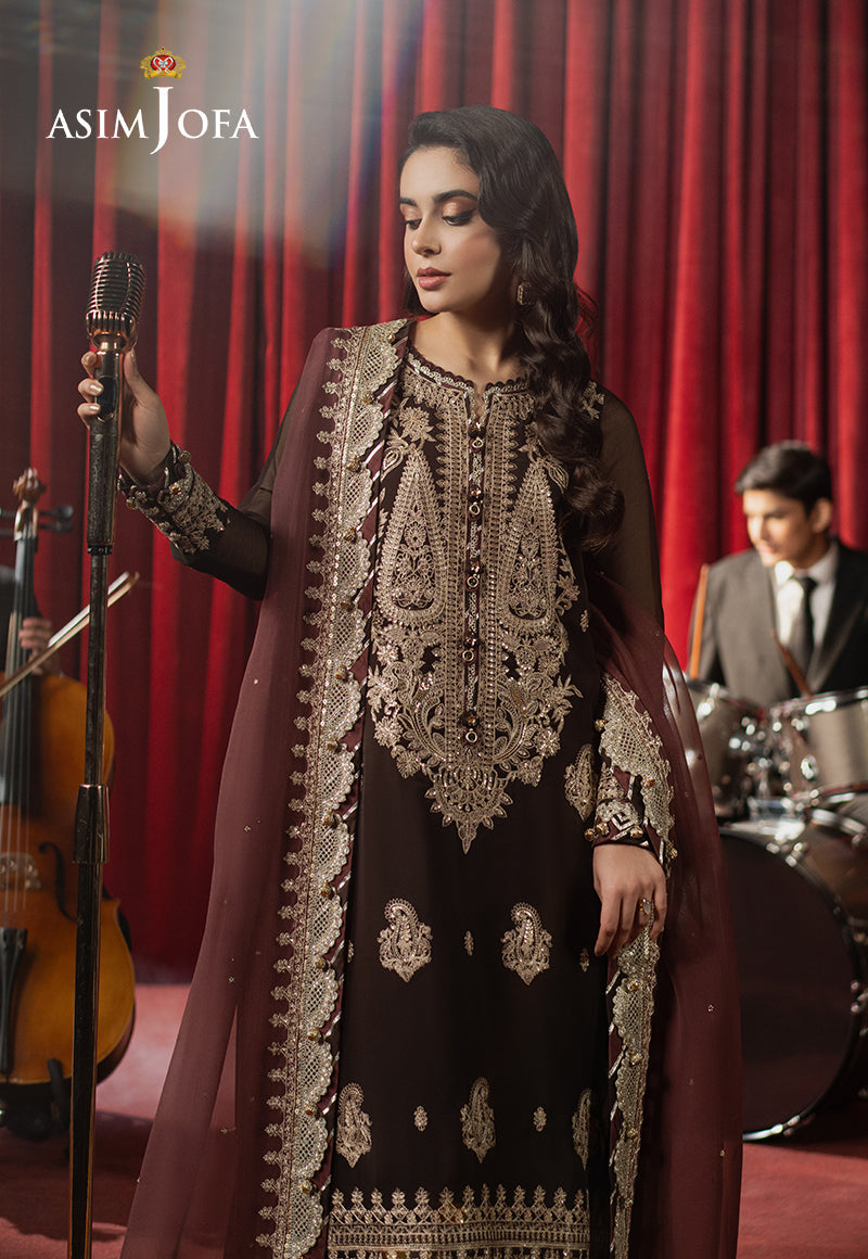 Asim Jofa Premium Festive Ajpf-02 Embroidered Chiffon 3 Pcs