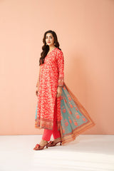 Tiraz Stitched 3 Piece Summer Suit-Kiran - 3pc