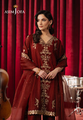 Asim Jofa Premium Festive Ajpf-12 Embroidered Silk 3 Pcs