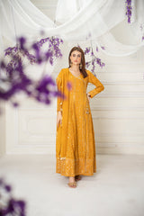 Manahils Stitched Formals Kurti-099-Copper Orange