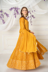 Manahils Stitched Formals Kurti-099-Copper Orange