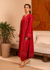 Meerak Stitched 3 Piece Blended Silk Suit-Roumera