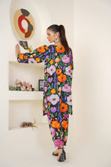 Qurb Unstitched 2 Piece Summer Collection'2025-Floral Rush