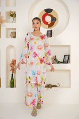 Qurb Unstitched 2 Piece Summer Collection'2025-Floral Strokes