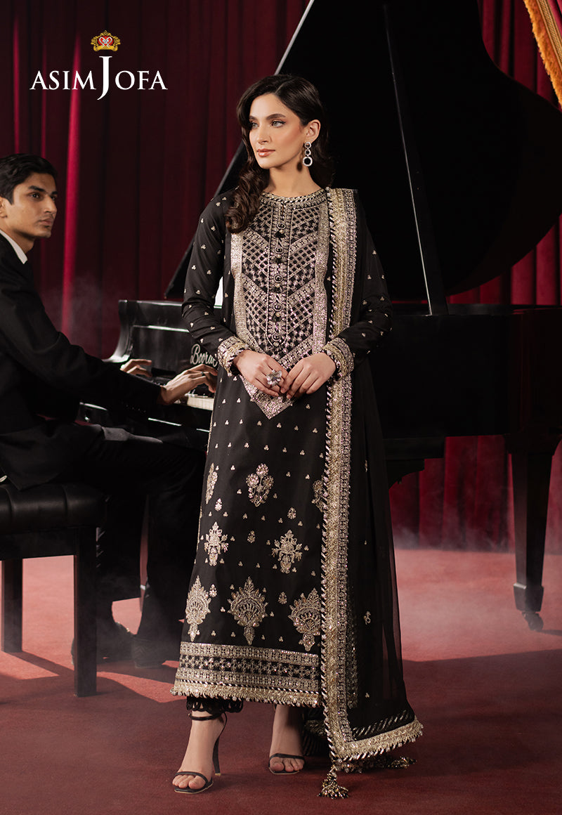 Asim Jofa Premium Festive Ajpf-01 Embroidered Silk 3 Pcs