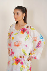 Qurb Unstitched 2 Piece Summer Collection'2025-Floral Strokes