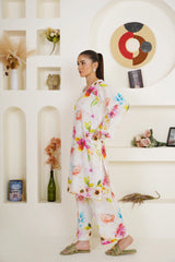 Qurb Unstitched 2 Piece Summer Collection'2025-Floral Strokes