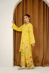 Qurb Stitched 2 Piece Summer Collection'2025-Botanic Calm