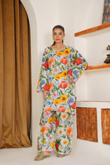 Qurb Unstitched 2 Piece Summer Collection'2025-Sky Bloom