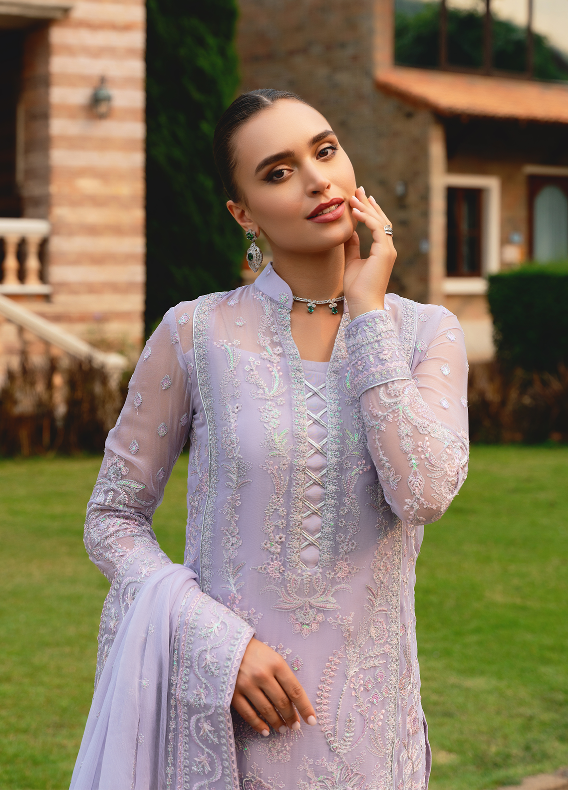 Gulaal Stitched 3 Piece Luxury Emb Pret Collection'2025-Ariya (GL-EP-2024-19)