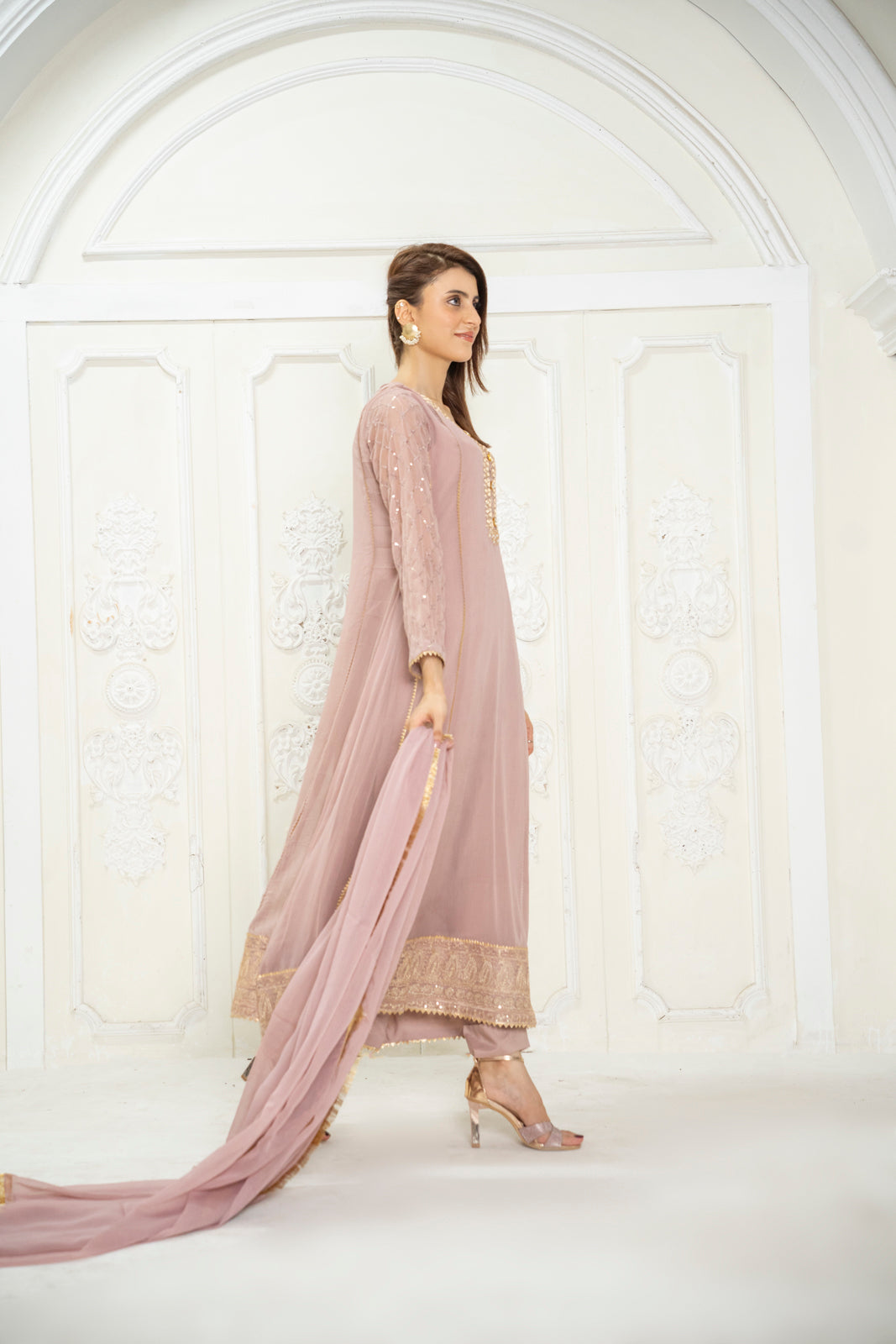 Manahils Stitched Formals Kurti 123-Lilac