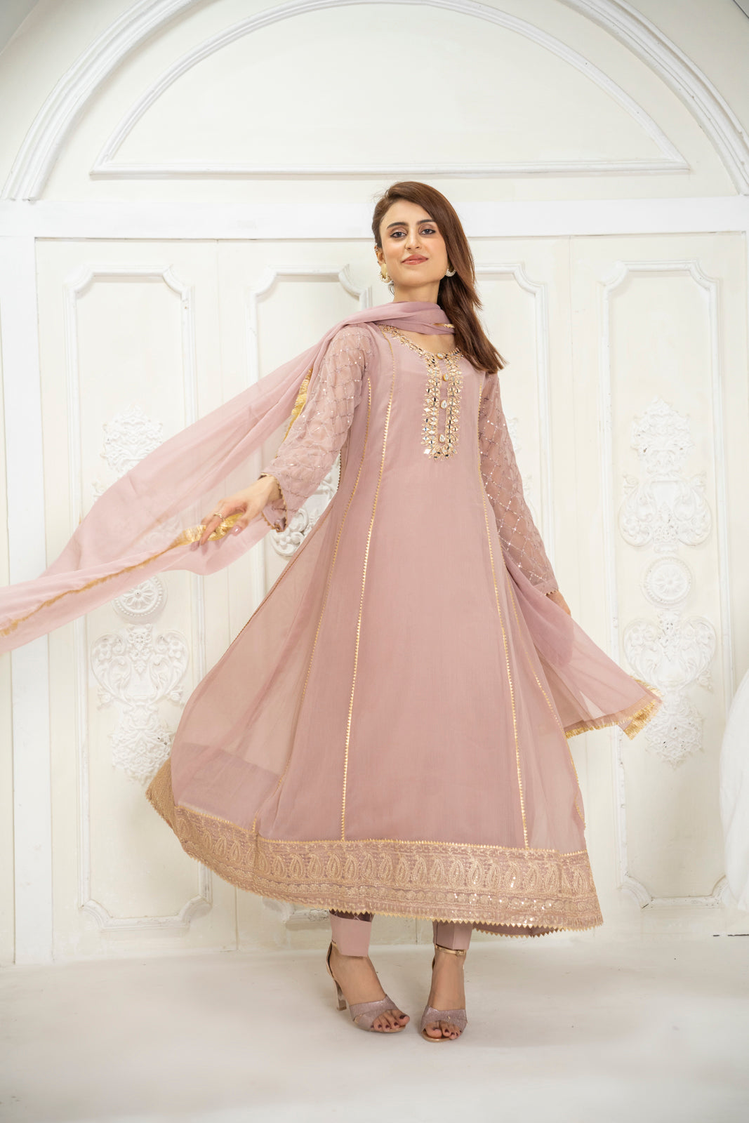 Manahils Stitched Formals Kurti 123-Lilac