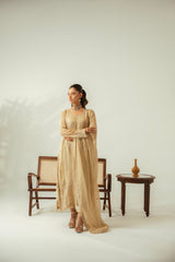 Diva By Zouj Unstitched 3 Piece Luxury Chiffon Collection'2025-Champagne Gold