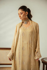 Diva By Zouj Unstitched 3 Piece Luxury Chiffon Collection'2025-Champagne Gold