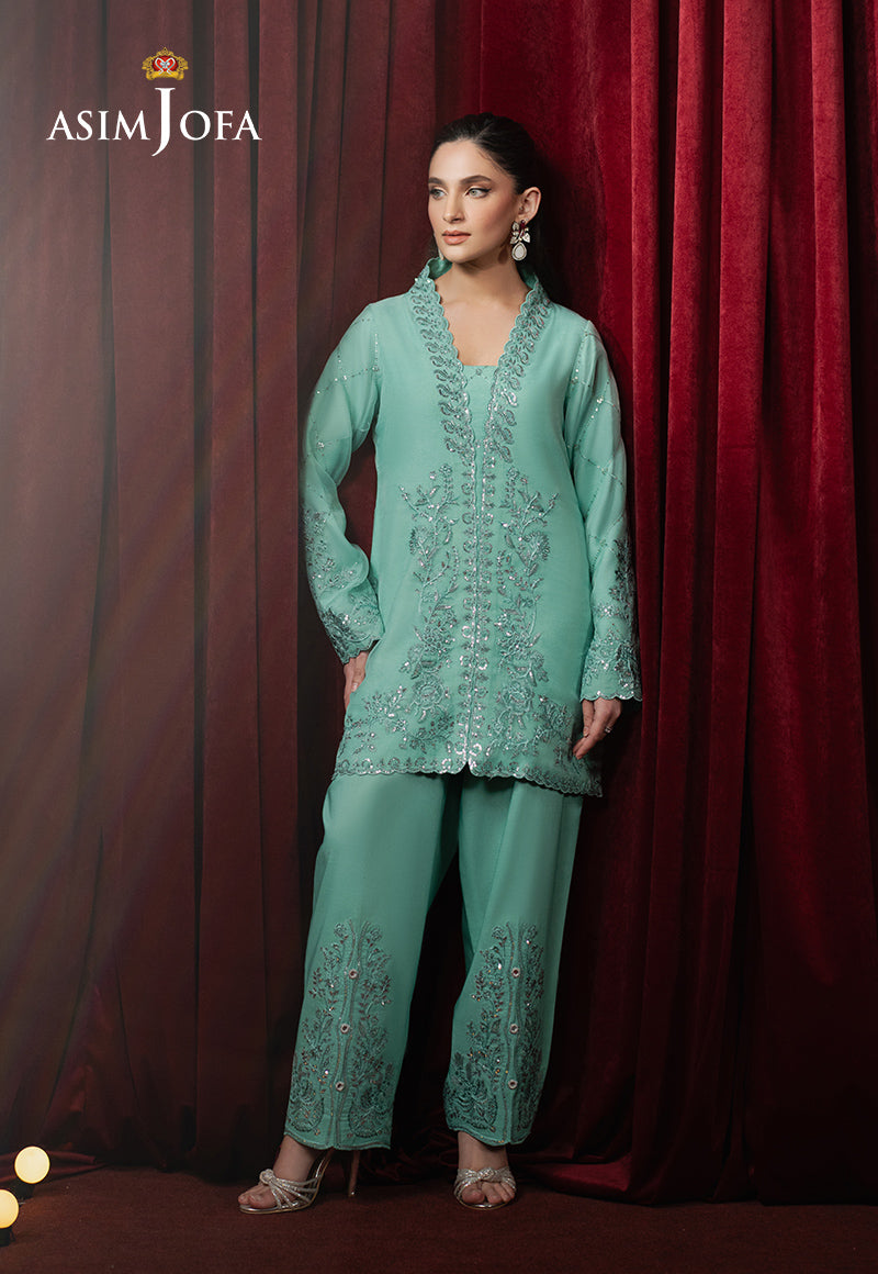 Asim Jofa Premium Festive Ajpf-11 Embroidered Organza 2 Pcs
