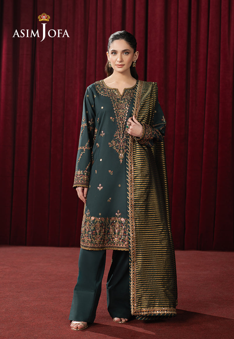 Asim Jofa Premium Festive Ajpf-05 Embroidered Silk 3 Pcs