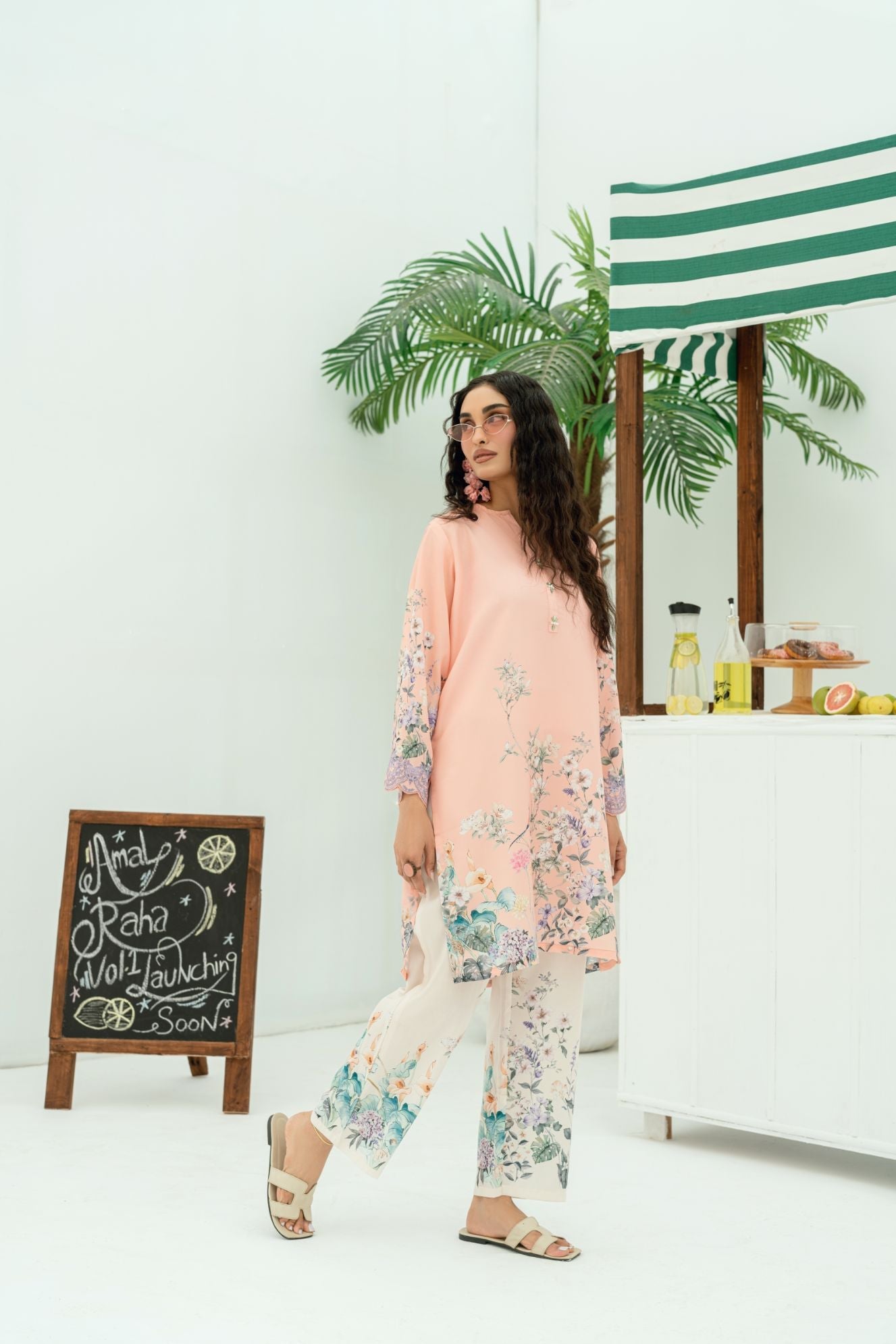 Raha By Amal Stitched Co Ords Cambric Vol-01 Collection'2025-Opal