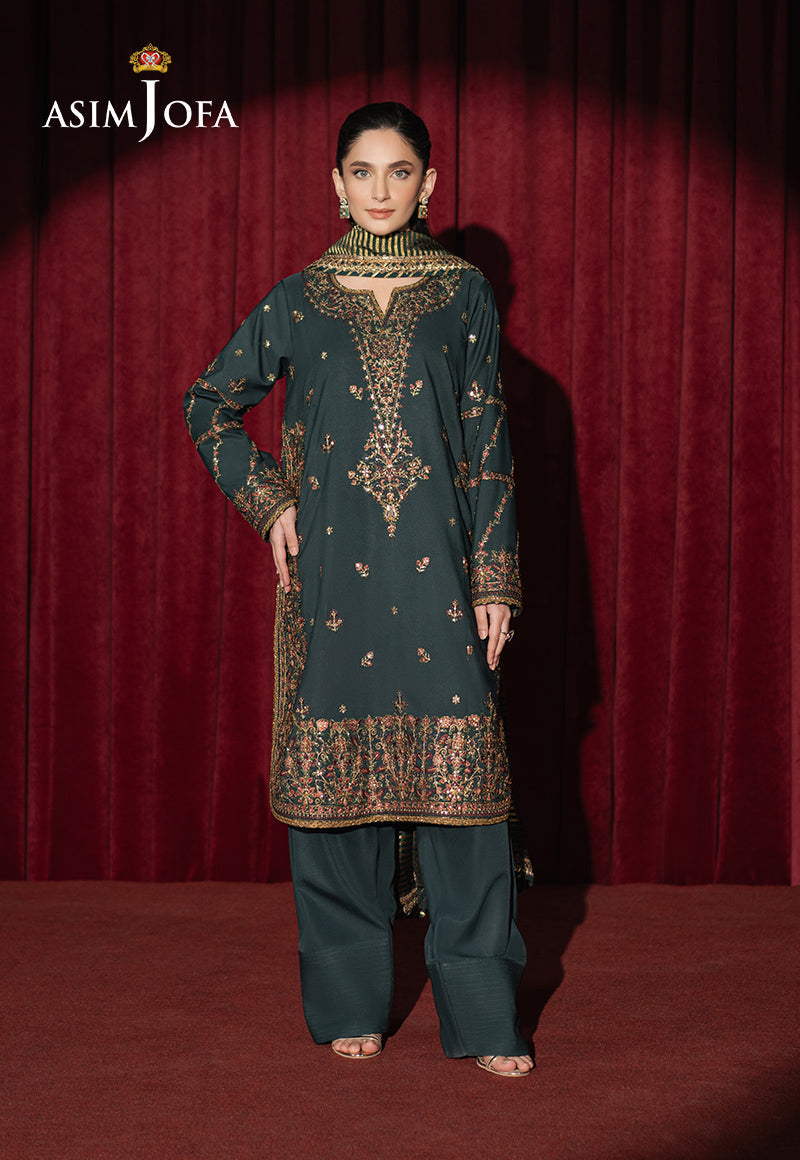 Asim Jofa Premium Festive Ajpf-05 Embroidered Silk 3 Pcs