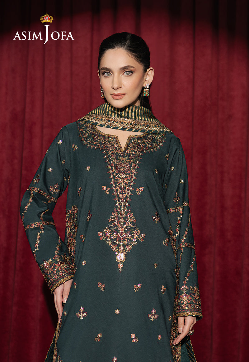 Asim Jofa Premium Festive Ajpf-05 Embroidered Silk 3 Pcs