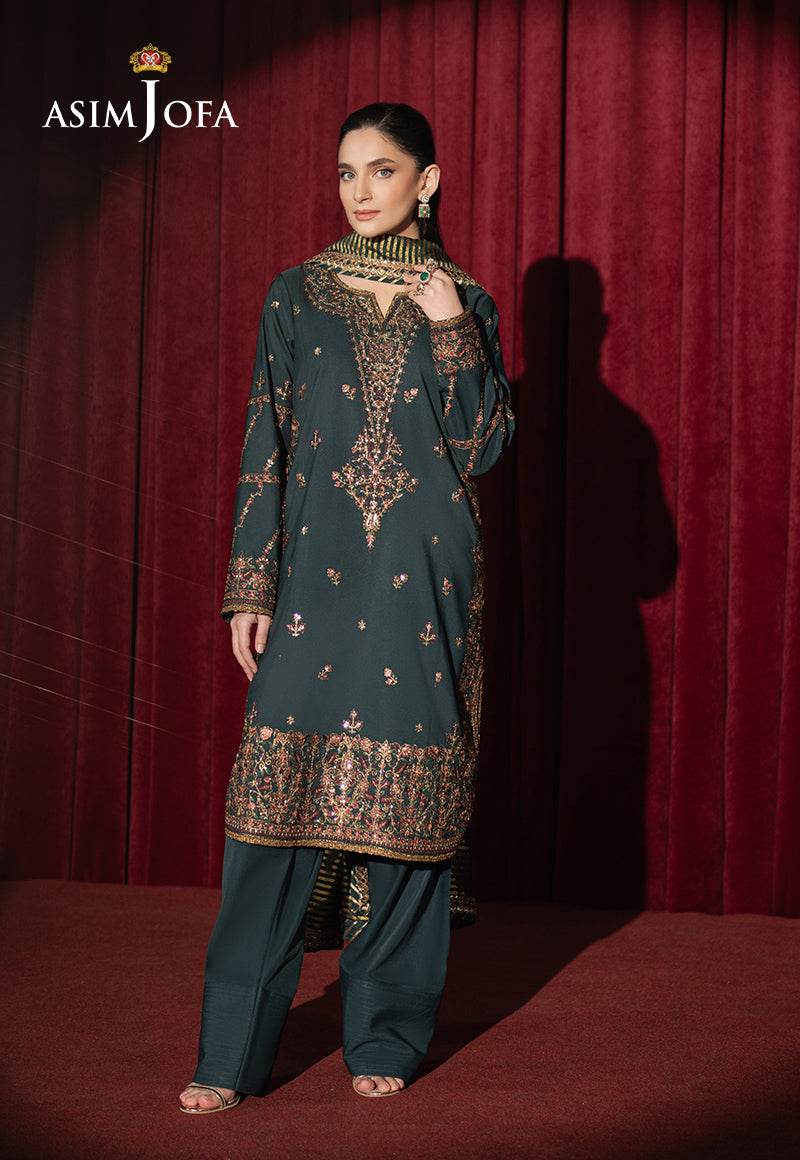 Asim Jofa Premium Festive Ajpf-05 Embroidered Silk 3 Pcs
