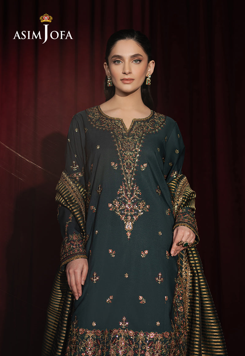 Asim Jofa Premium Festive Ajpf-05 Embroidered Silk 3 Pcs
