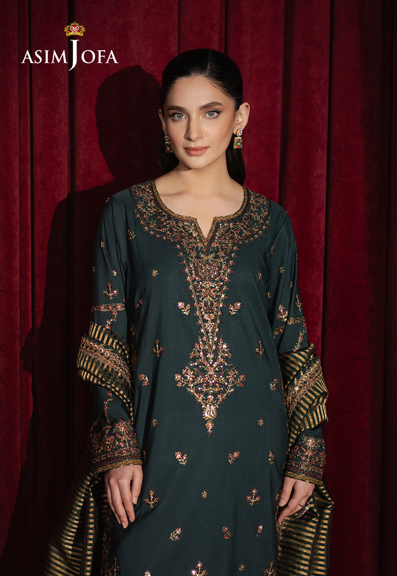 Asim Jofa Premium Festive Ajpf-05 Embroidered Silk 3 Pcs