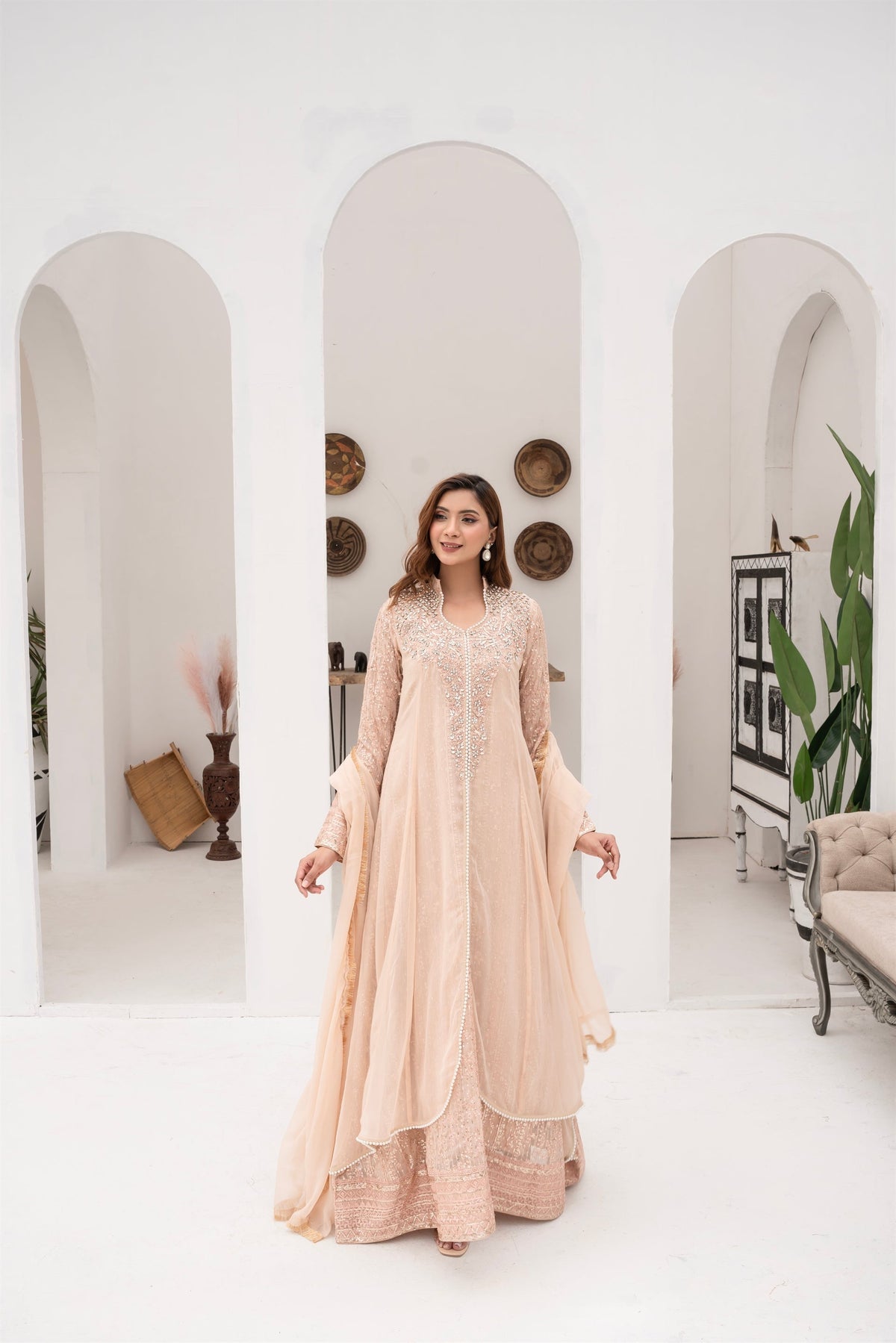 Manahils Stitched Formals Sw 04-Peach
