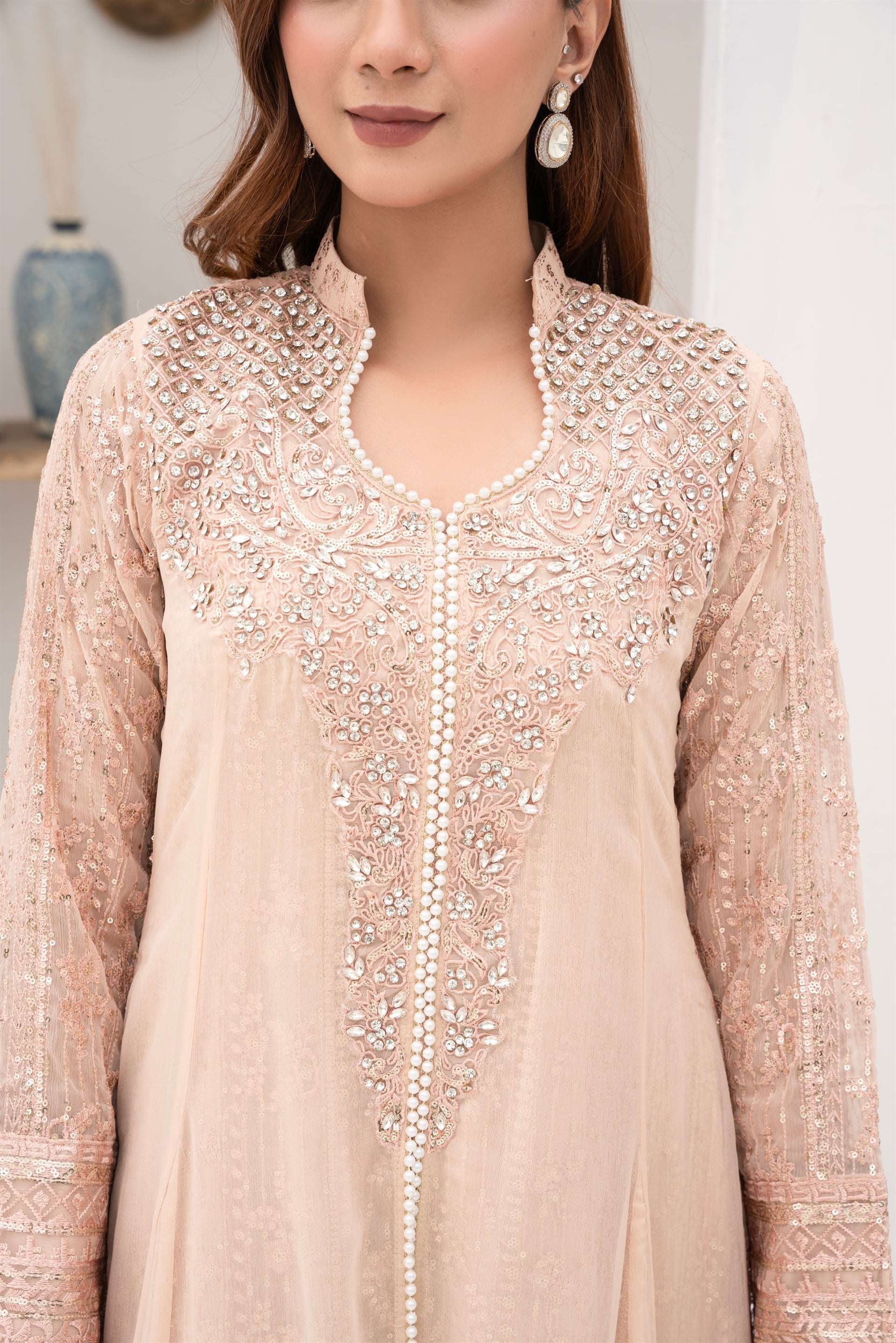 Manahils Stitched Formals Sw 04-Peach