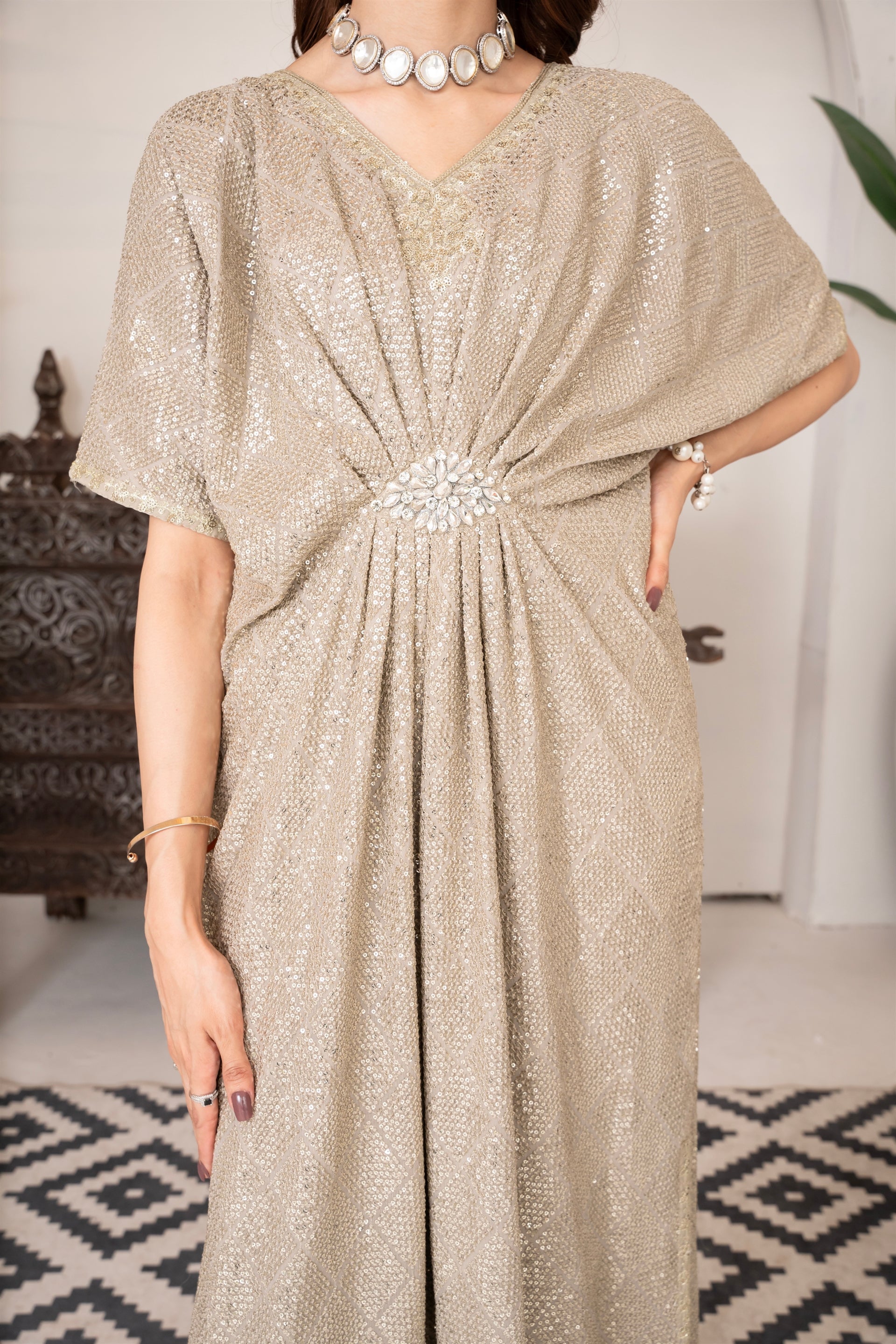 Manahils Stitched Formals Wa 03-Beige
