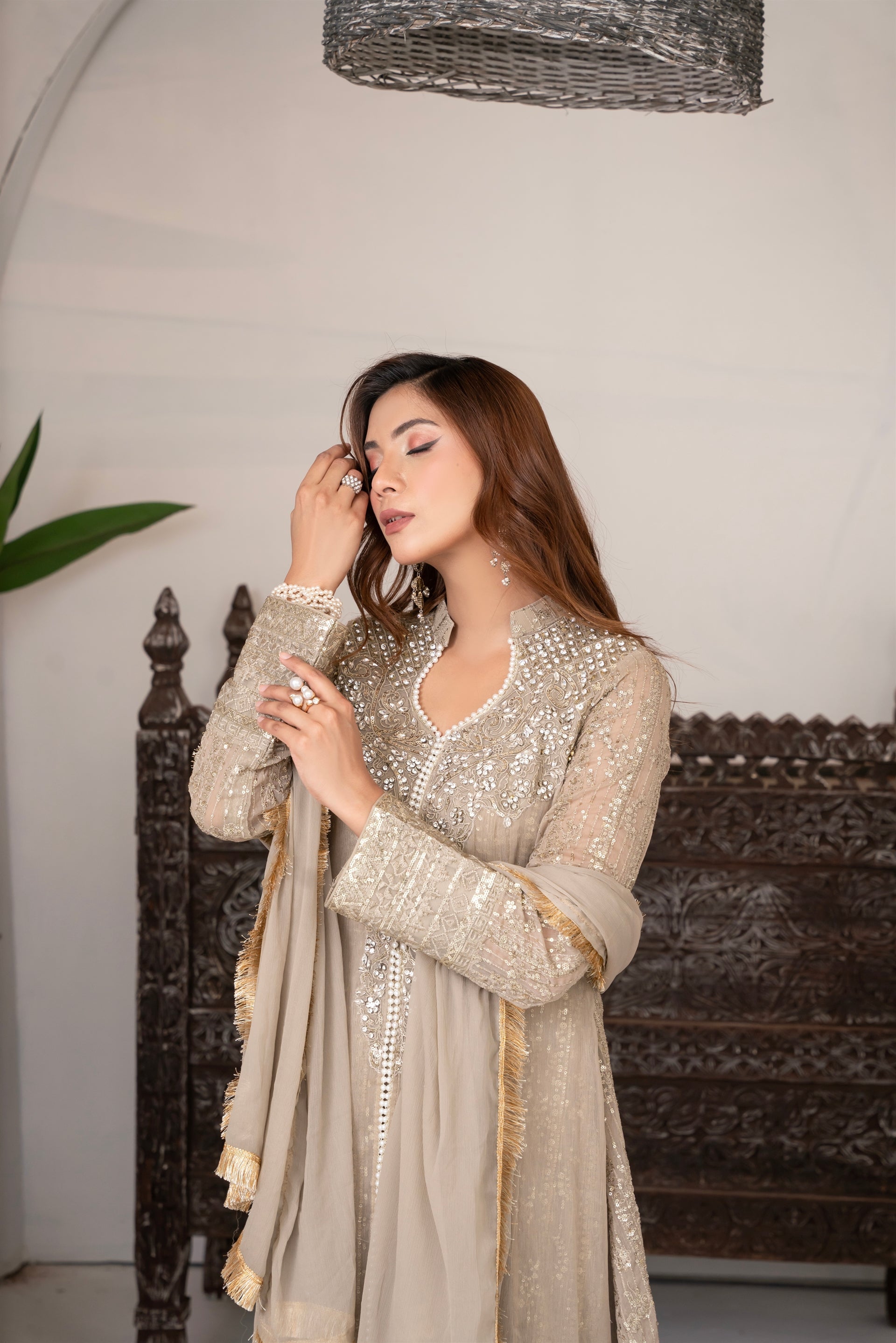 Manahils Stitched Formals Sw 04-Beige