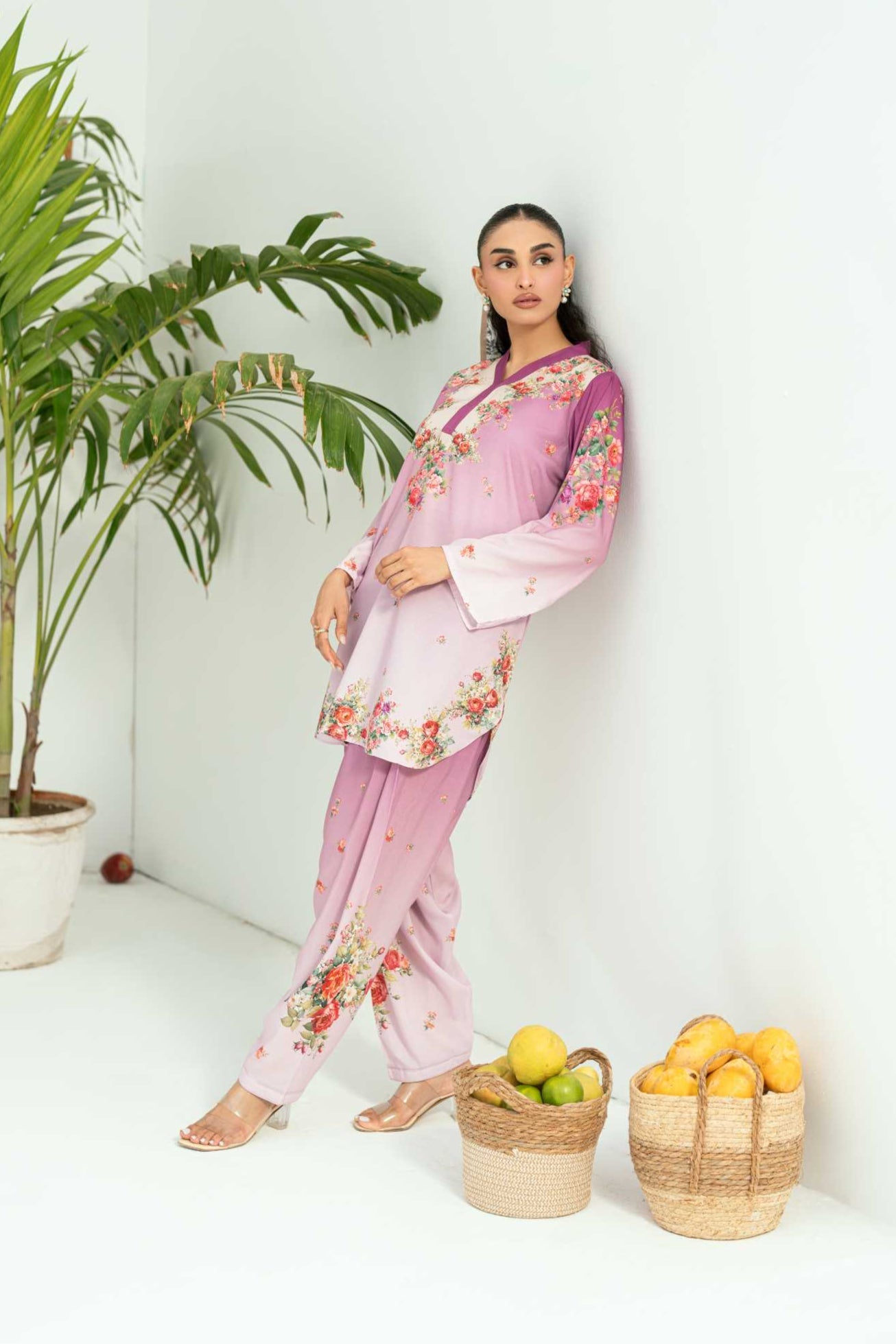 Raha By Amal Stitched Co Ords Cambric Vol-01 Collection'2025-Lavender
