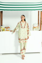 Raha By Amal Stitched Co Ords Cambric Vol-01 Collection'2025-Pistachio